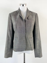 Saba Grey Textured Wool Blazer - AU8