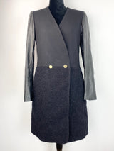 Donna Karen New York Black Textured Coat - AU 10 / 12