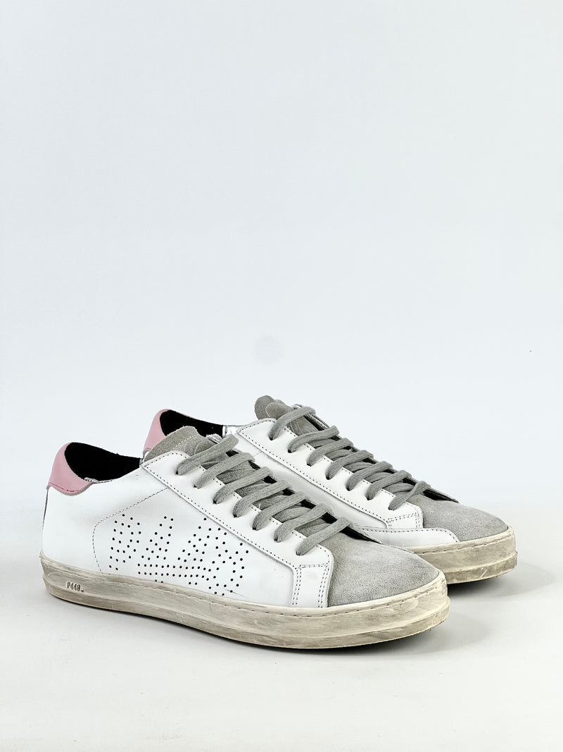 P448 White Leather + Suede Sneakers - EU38