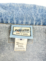 Pendleton Originals Denim Vest With Wool Aztec Design - M