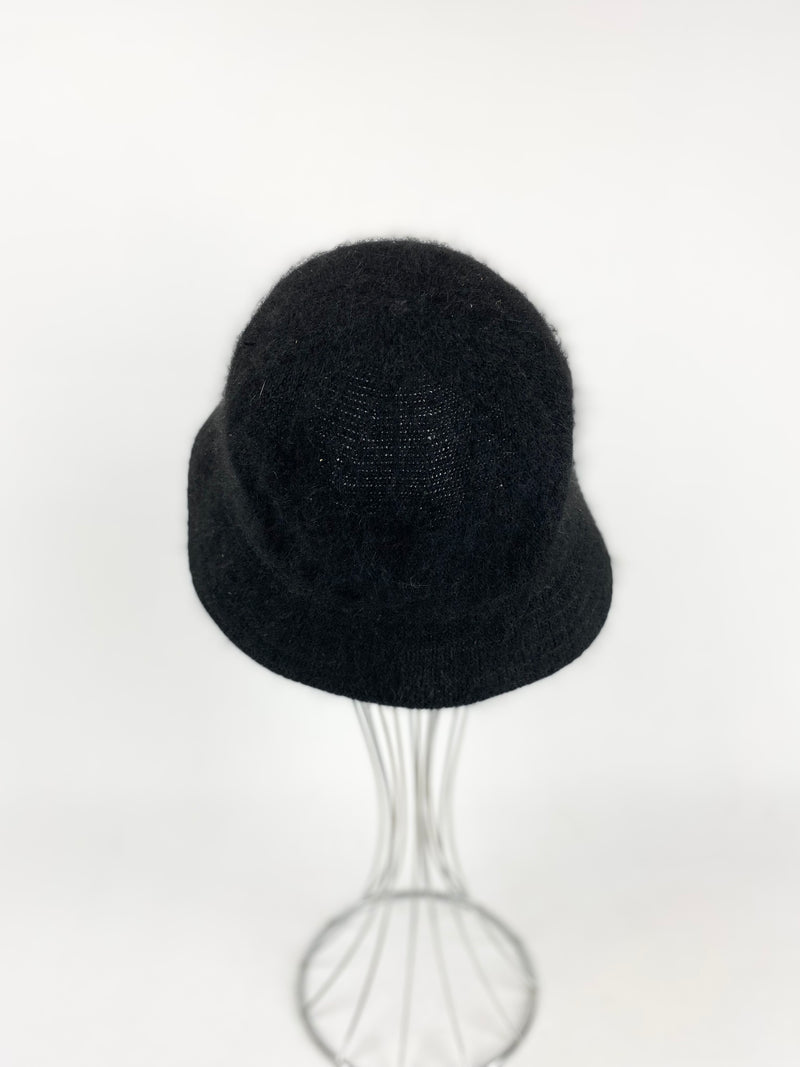 Black Angora Blend Bucket Hat