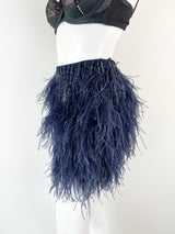 Haute Hippie Navy Blue Frill Skirt - XS
