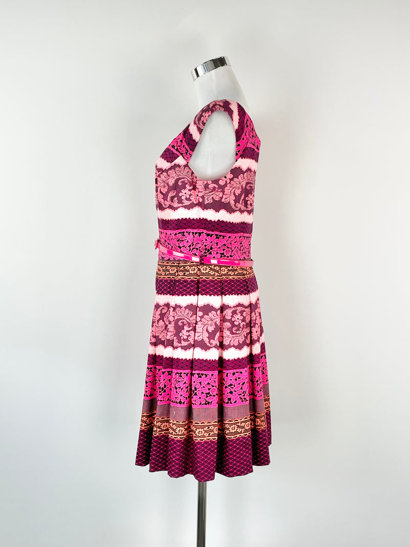Review Pink & Blush Oakland Patterned Midi Dress - AU12