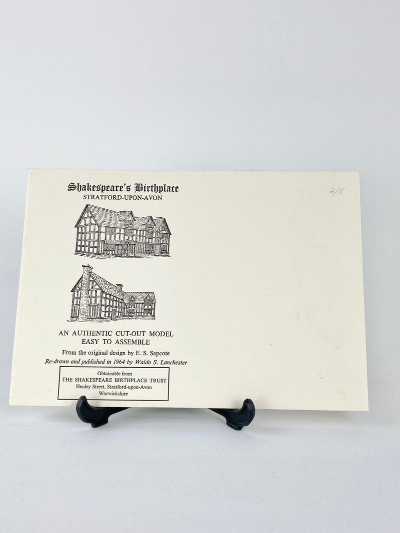 Shakespeare's Globe Theatre, & Cottage Cut Out Paper Models by Waldo S. Lanchester