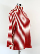 Vintage Red + White Stripe Mock Neck Knit - AU12-20