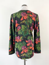 Vintage Marella Tricot Floral Wool & Angora Shirt - AU10