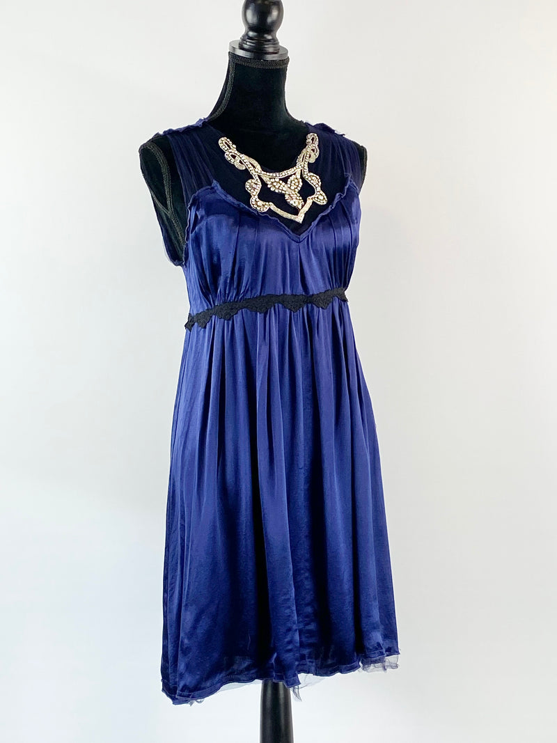 Trelise Cooper Midnight Blue Diamonte Dress - AU12