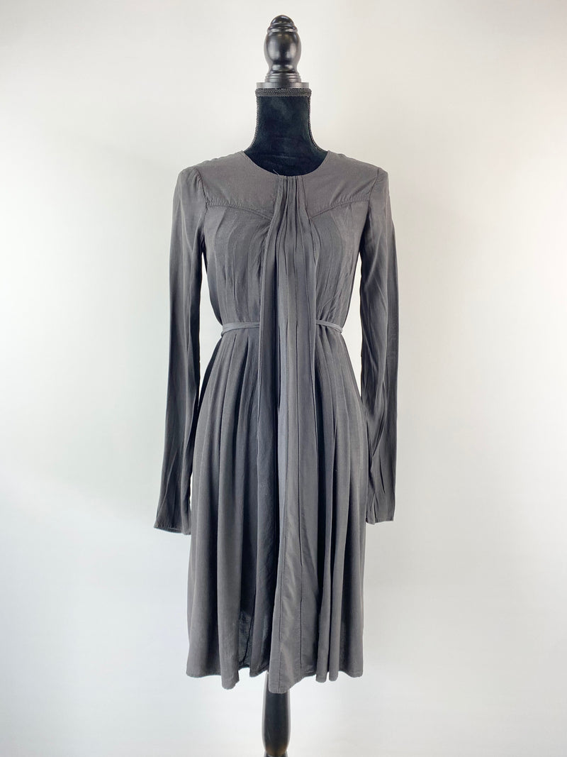 Scanlan Theodore Grey Pleat Tie Front Dress - AU8
