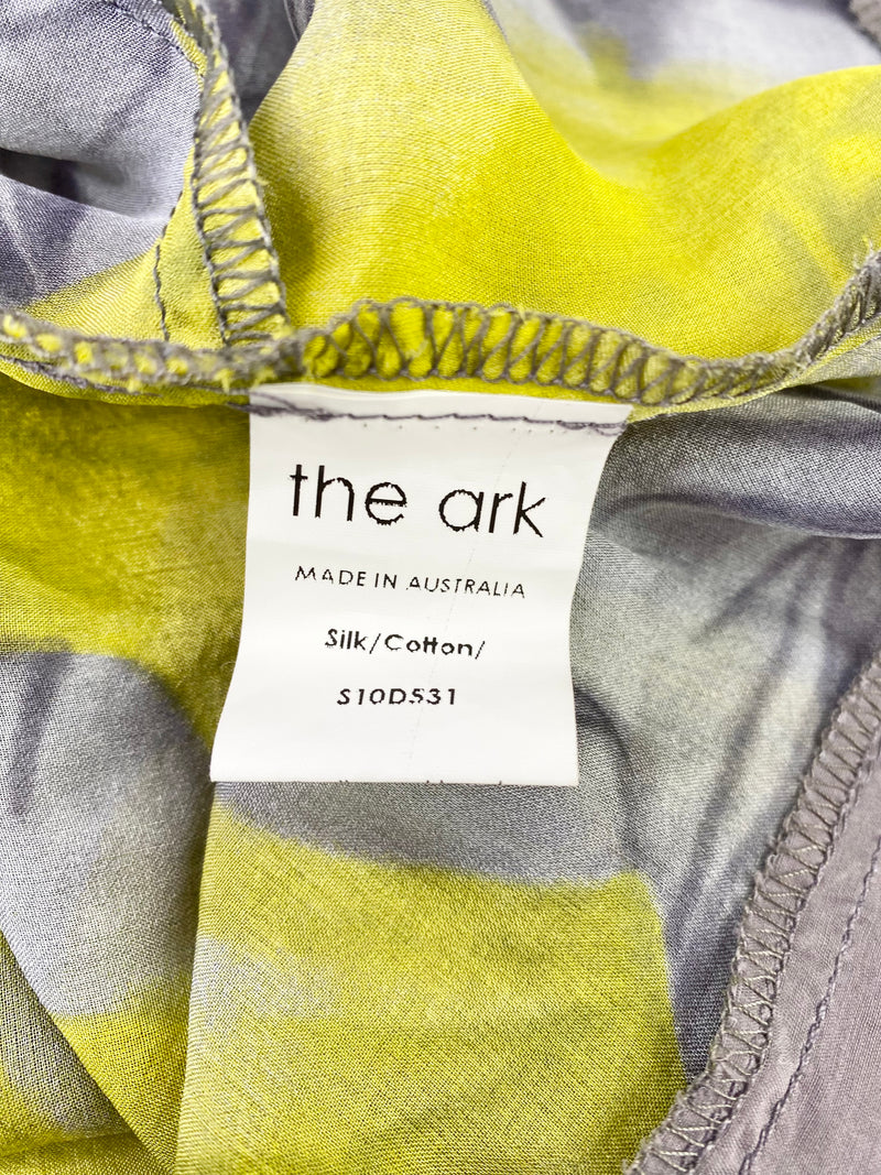 The Ark Sheer Silk Yellow & Grey Rose Tunic - AU12