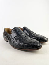 Brando Clive Black Woven Leather Loafers - EU40