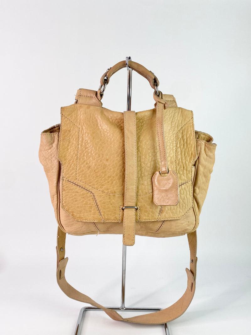 Florian Denicourt Grained Leather Sand Cross Body Bag