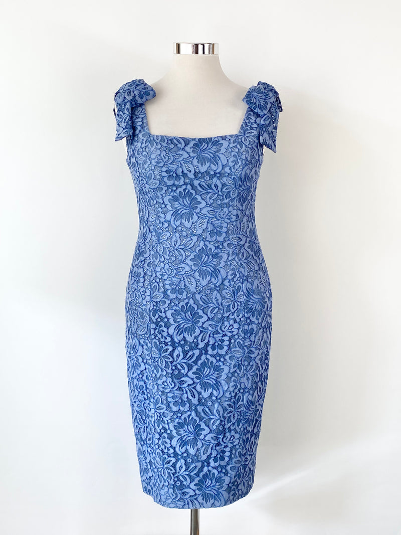 Rodeo Show Cornflower Blue Lace Midi Dress NWT - AU14