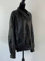 Vintage Gwynn Jones Black Leather Racer Jacket - L