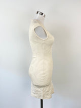 Alexander McQueen Cream Jacquard Bodycon Dress - AU4/6