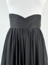 Vintage Jenny Bannister Black Silk Maxi Skirt - AU8