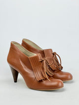 Perks & Mini Tan Leather Tassel Low Cut Boots - EU40