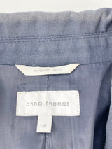Anna Thomas Blue Contrast Stitch Cropped Blazer - AU10