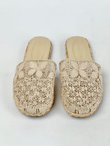 Zimmerman Raffia-trimmed Crochet Cotton Slippers - EU37