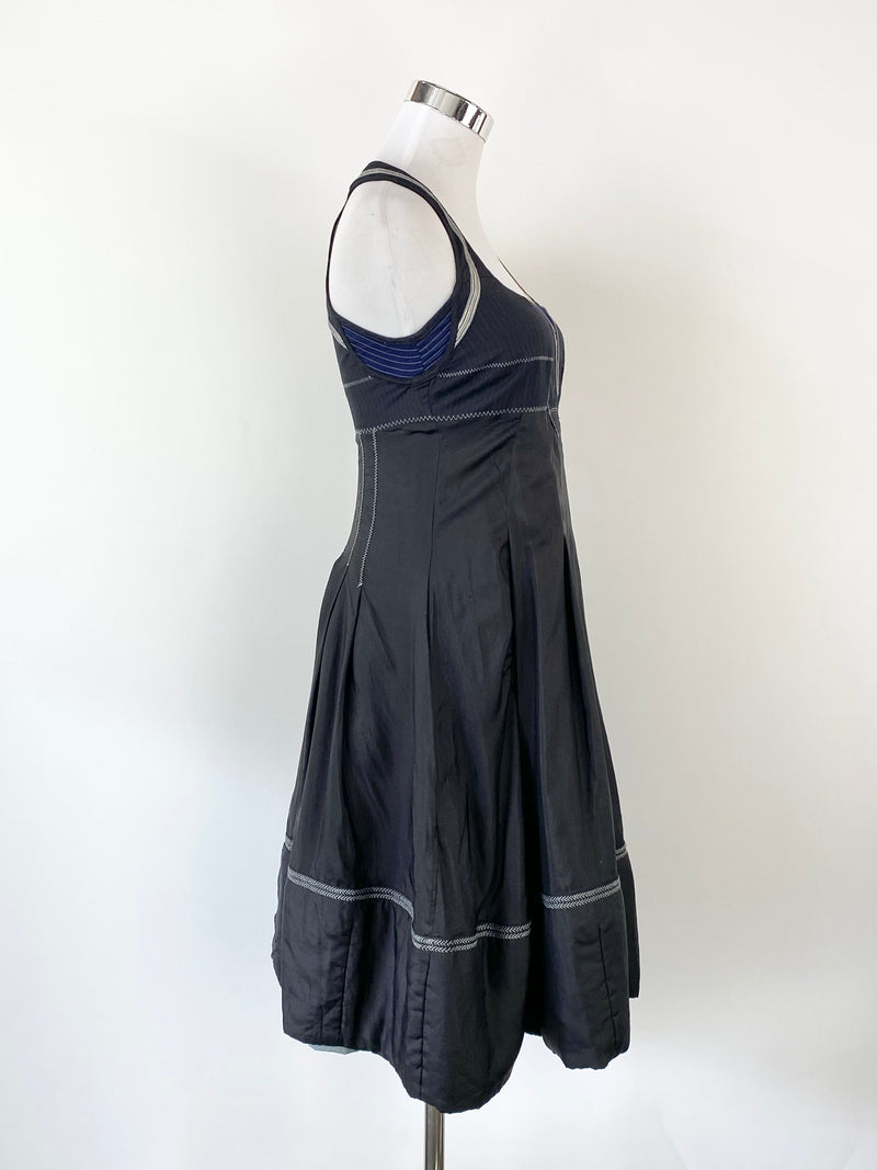 Marithé + François Girbaud Black Silk Blend Dress  - AU6/8