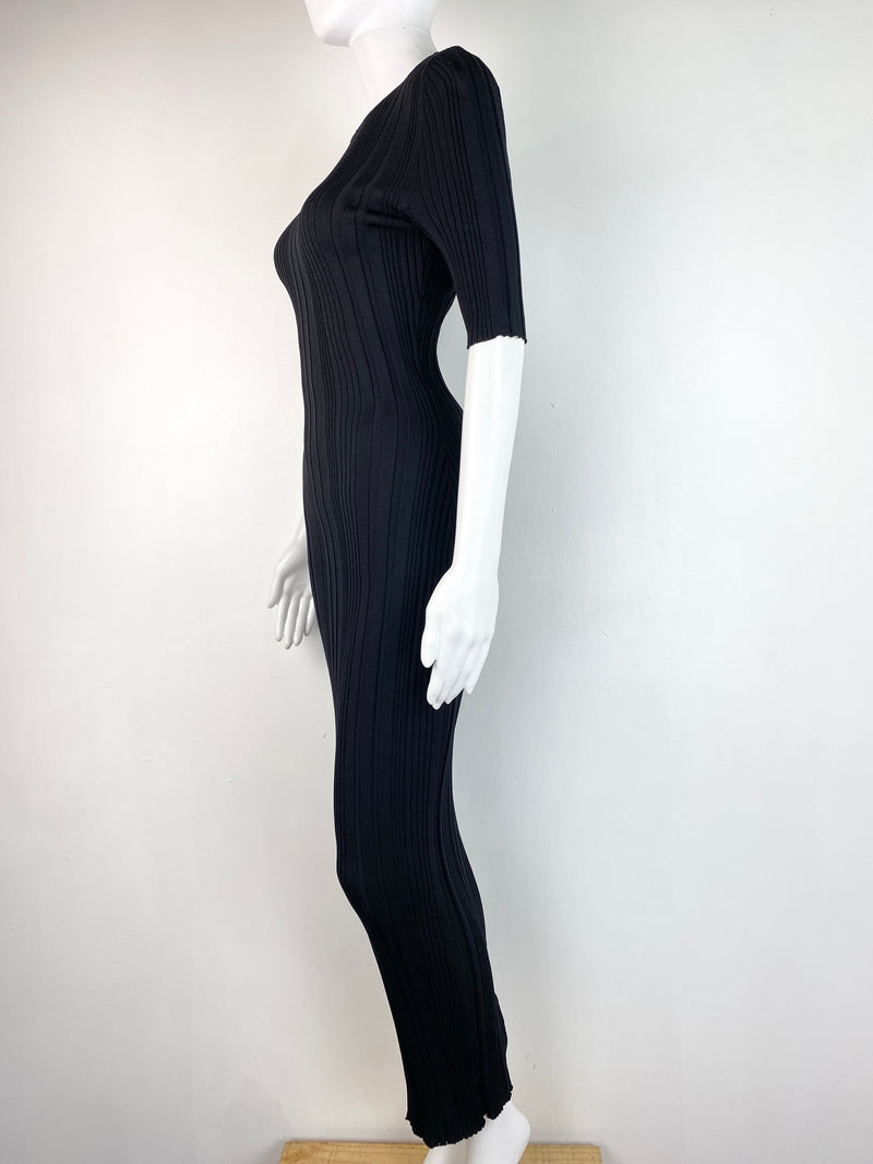 Bec & Bridge Black Long Ribbed Knit Dress - AU 8