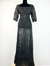 Vintage 50s Black Lace Gown - AU12/14