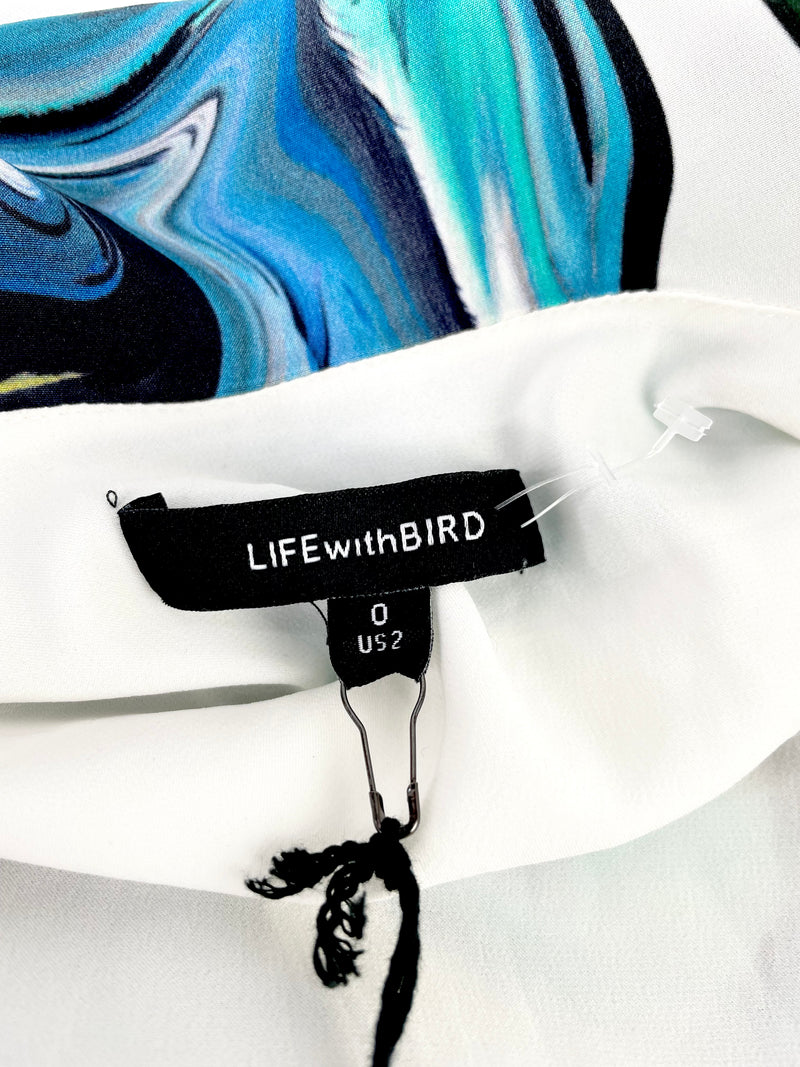 LifewithBird White 'Listen Lady' Pattern Sleeveless Dress - AU4