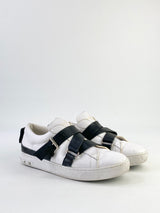 Valentino Garavani White Black Strap Sneakers - EU38.5
