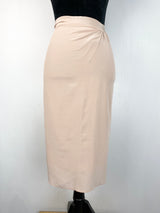 Flannel Pastel Pink Ruched Silk Skirt - AU 6