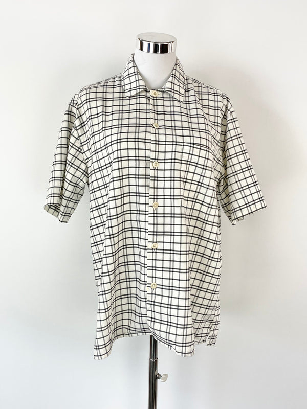 ami Alexandre Mattiussi White & Black Stripe Short Sleeve Shirt - M