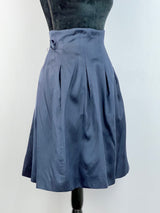 Jil Sander Blue Pinstripe Silk Skirt - AU 10