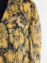 Scanlan & Theodore Silk Floral Leg o' Mutton Sleeve Blouse - AU8