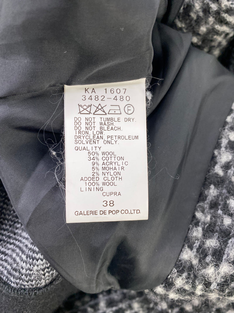 Pas de Calais Black & White Wool Blend Tweed Jacket - AU10