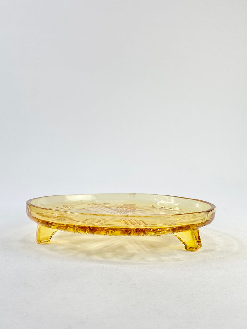 Amber Glass Raised Dish