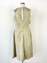 Country Road Olive Green Linen Blend Maxi Dress - AU16