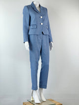 Anna Thomas Blue Cotton/Linen Suit - AU10