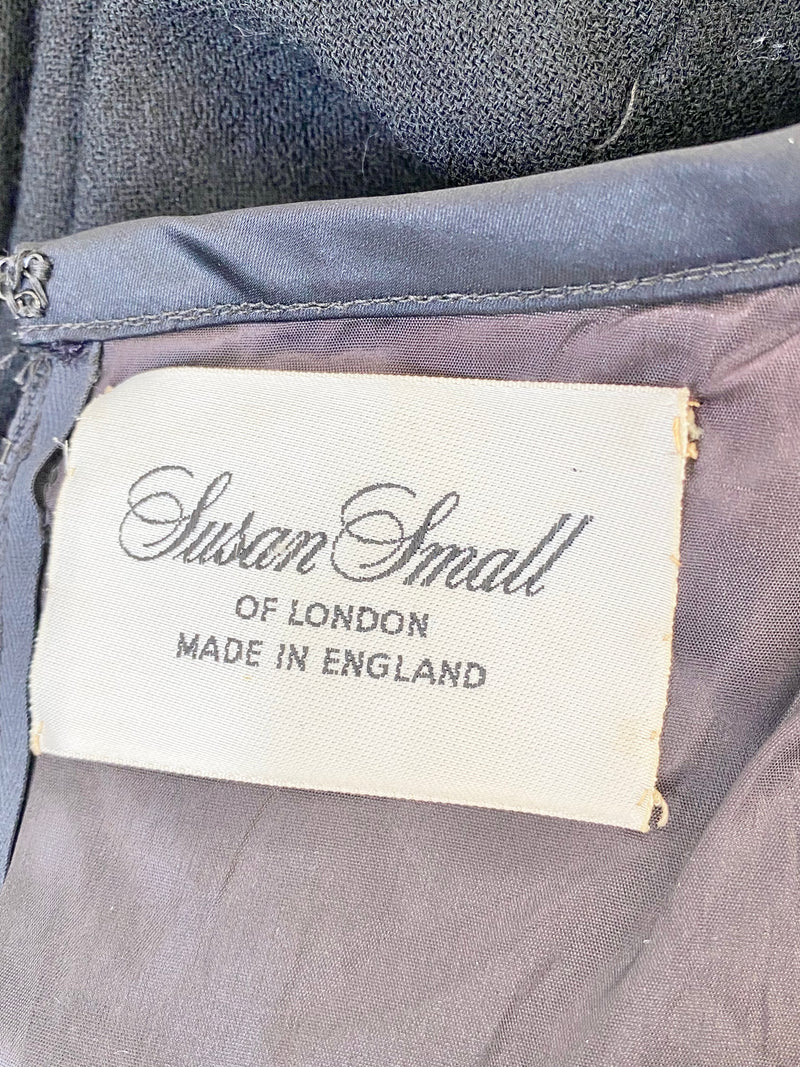 Vintage Susan Small of London Black Wool Blend Dress - AU14