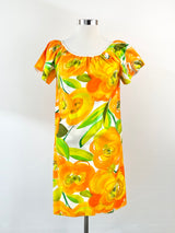 Handmade Orange Floral Sun Dress - AU10