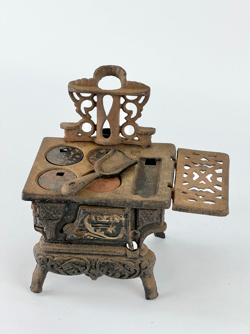 Vintage Crescent Miniature Cast Iron Stove