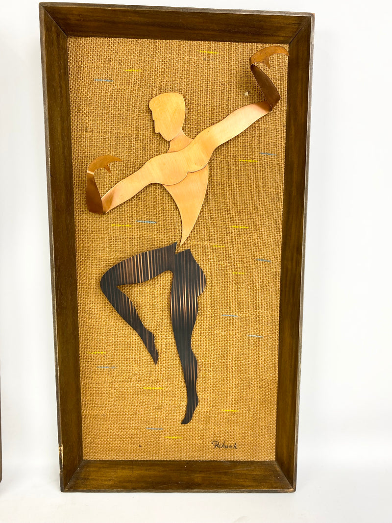 Vintage Rikuah Framed Copper Dancers