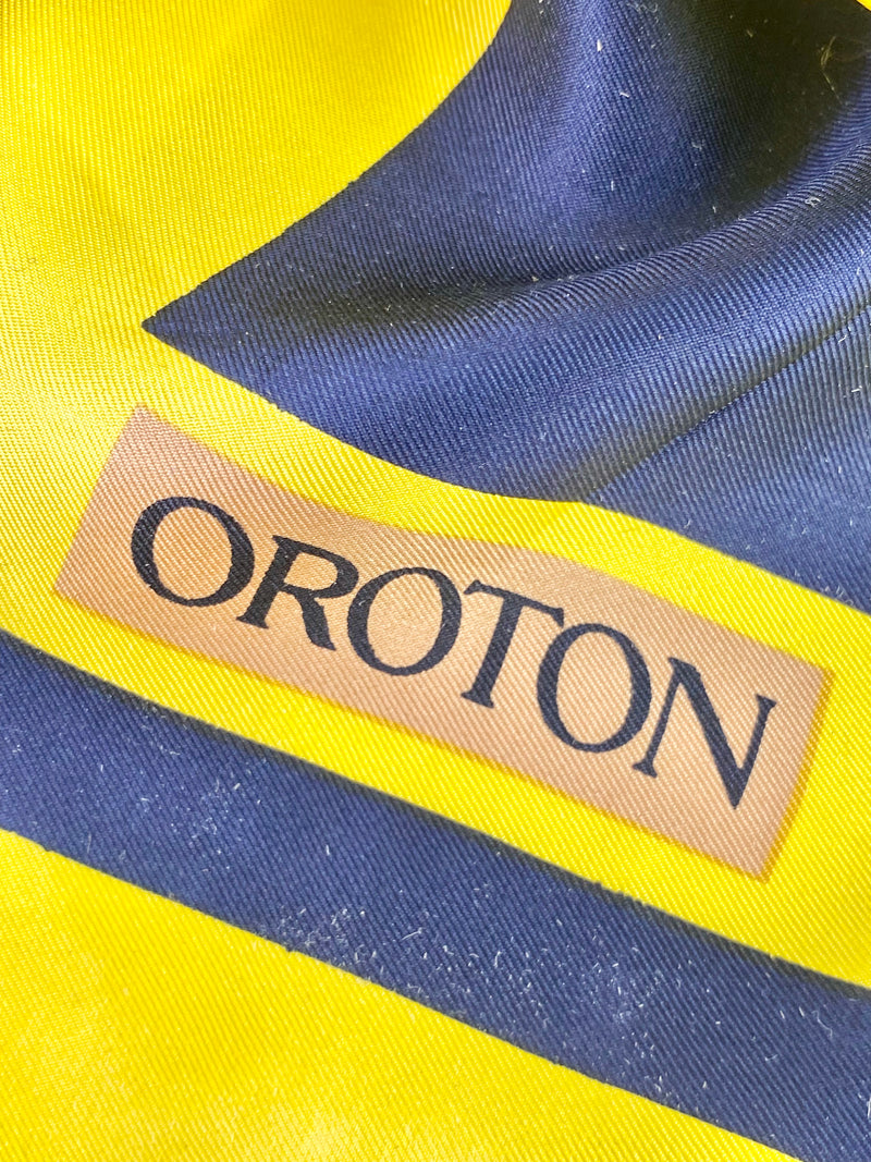 Oroton Hand-Rolled Yellow Silk Scarf