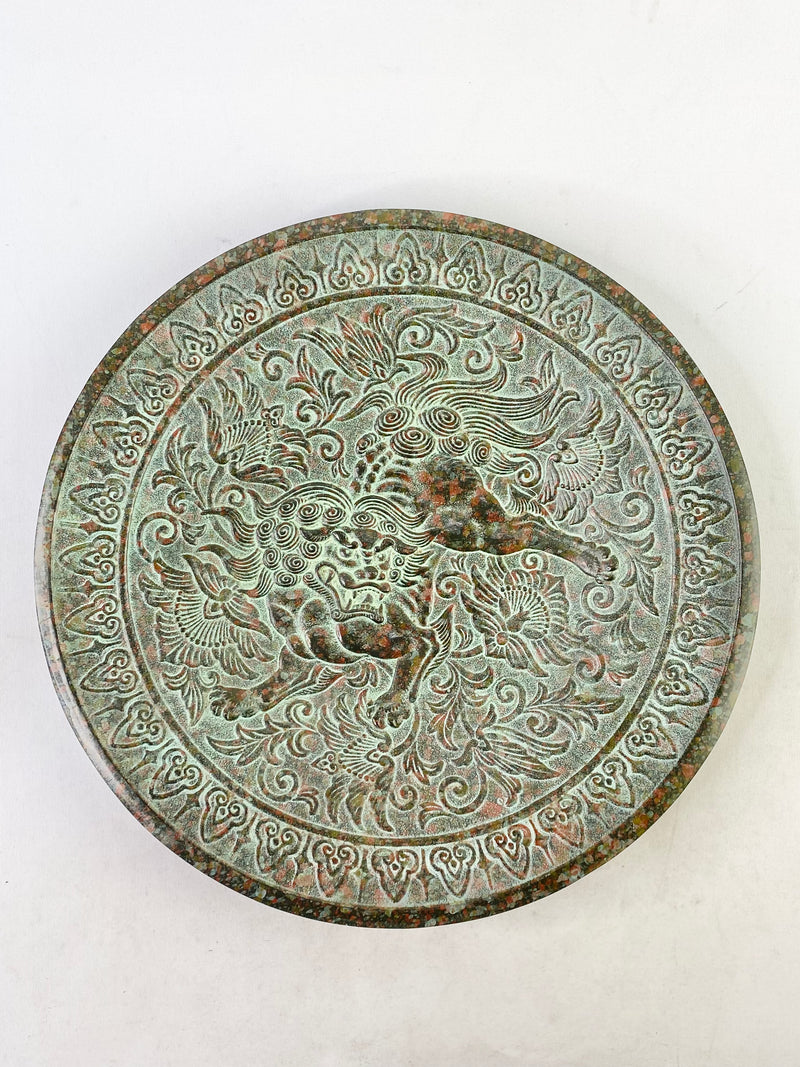 Vintage Bronze Carved Lion Dish