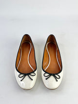 Celine Vanilla Cream Patent Leather Bow Ballet Flats - EU39