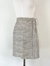 A.C.L Striped Silk Drawstring Mini Skirt - AU8