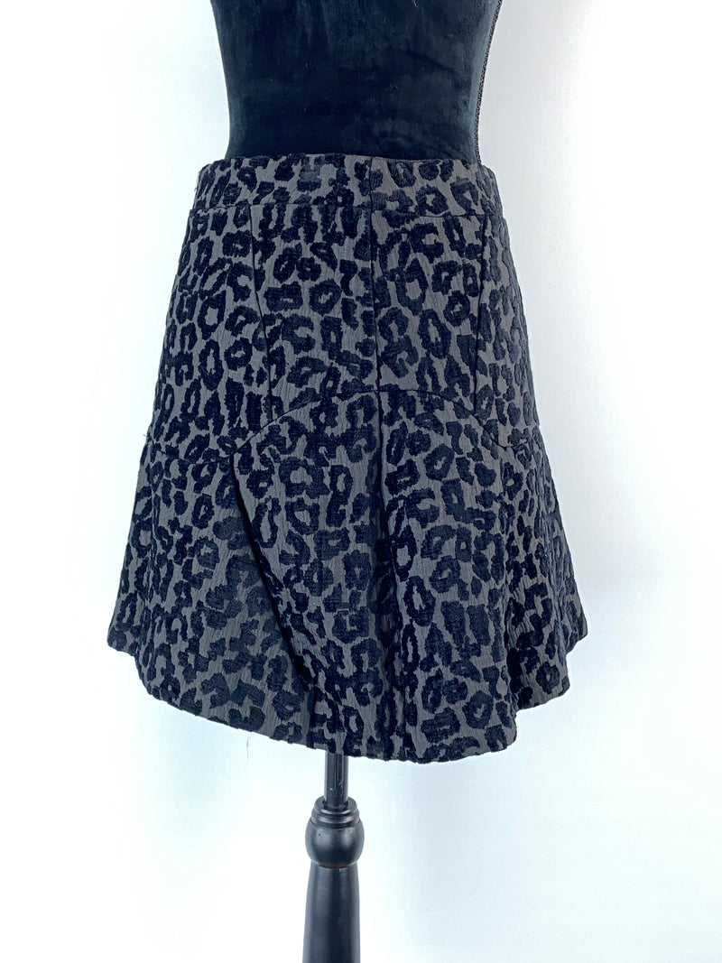 Cue Black Leopard Print Miniskirt - AU8