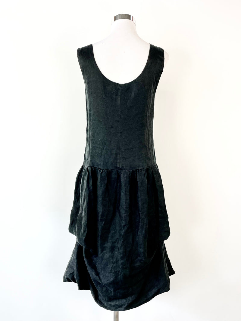 Diane Burkhardt The Cupboard Black Sleeveless Linen Dress - AU8