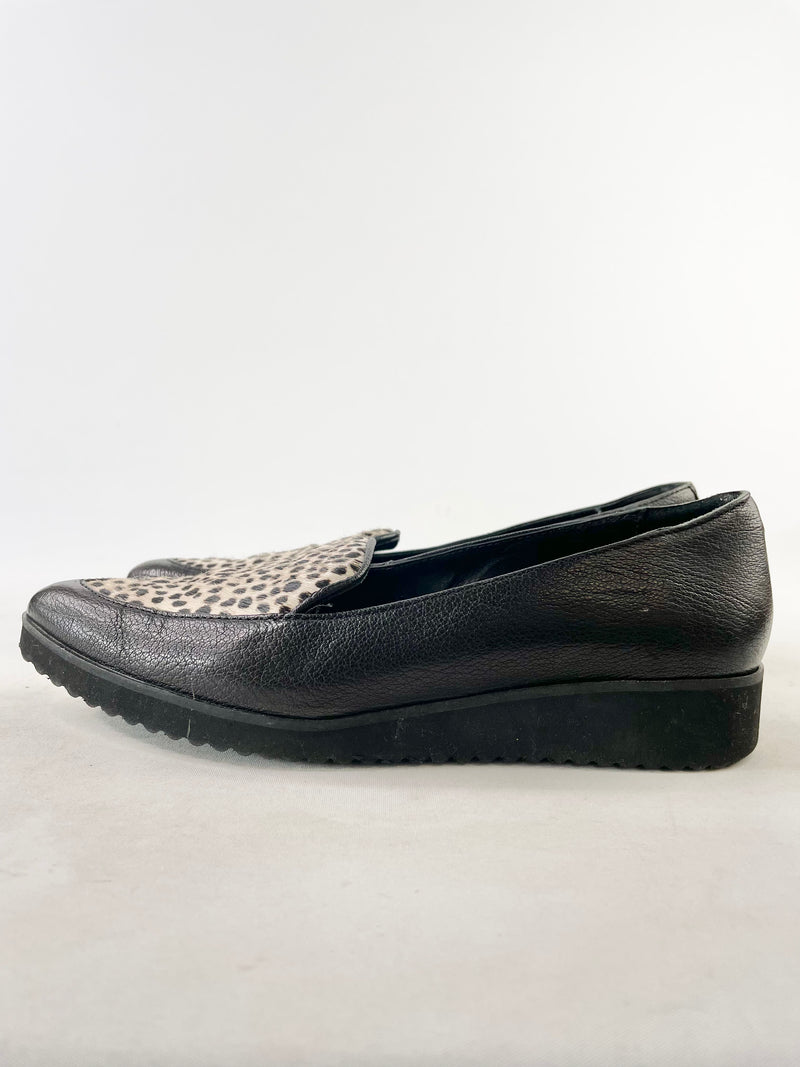 Obus Black Leopard Print Slip On Shoes - EU37