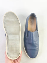 Cos Navy Blue Leather Slip Ons - EU43