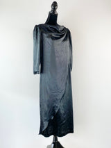 Vintage 80s Syndicate Boutiques Black Gathered Dress - AU10