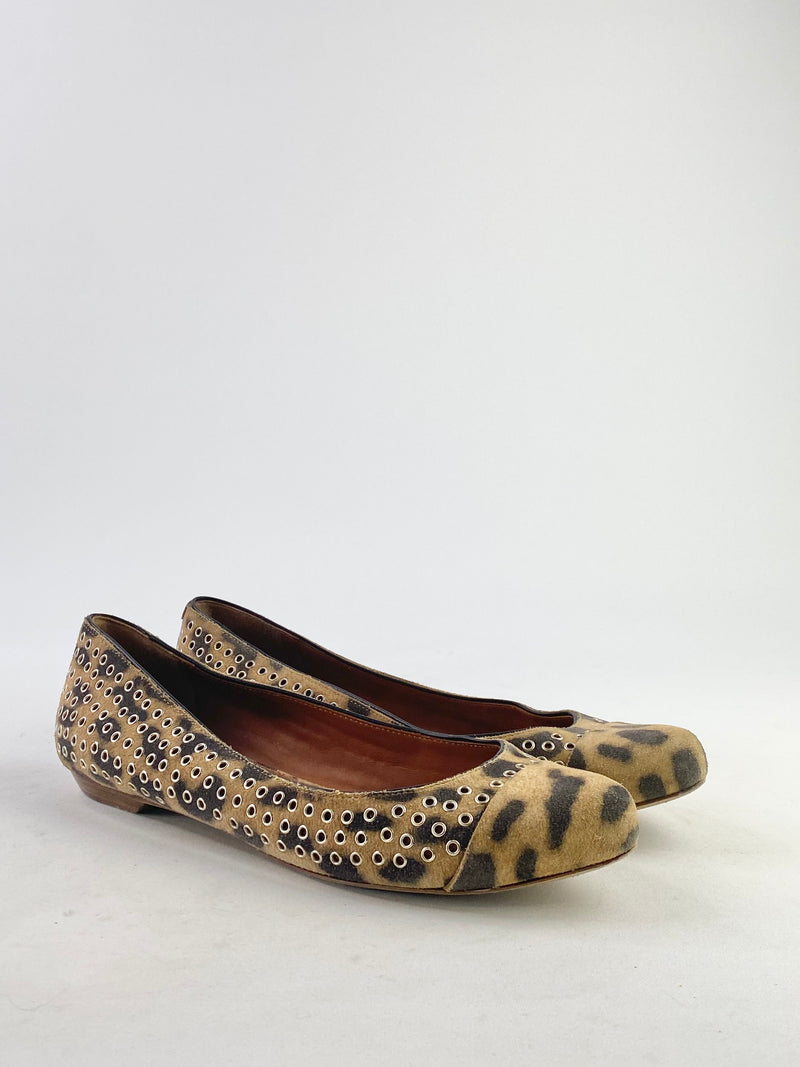 Givenchy Suede Leopard Print Ballet Flats - EU39