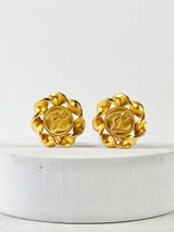 Karl Lagerfeld Vintage 1990s Gold Plated Clip On Earrings